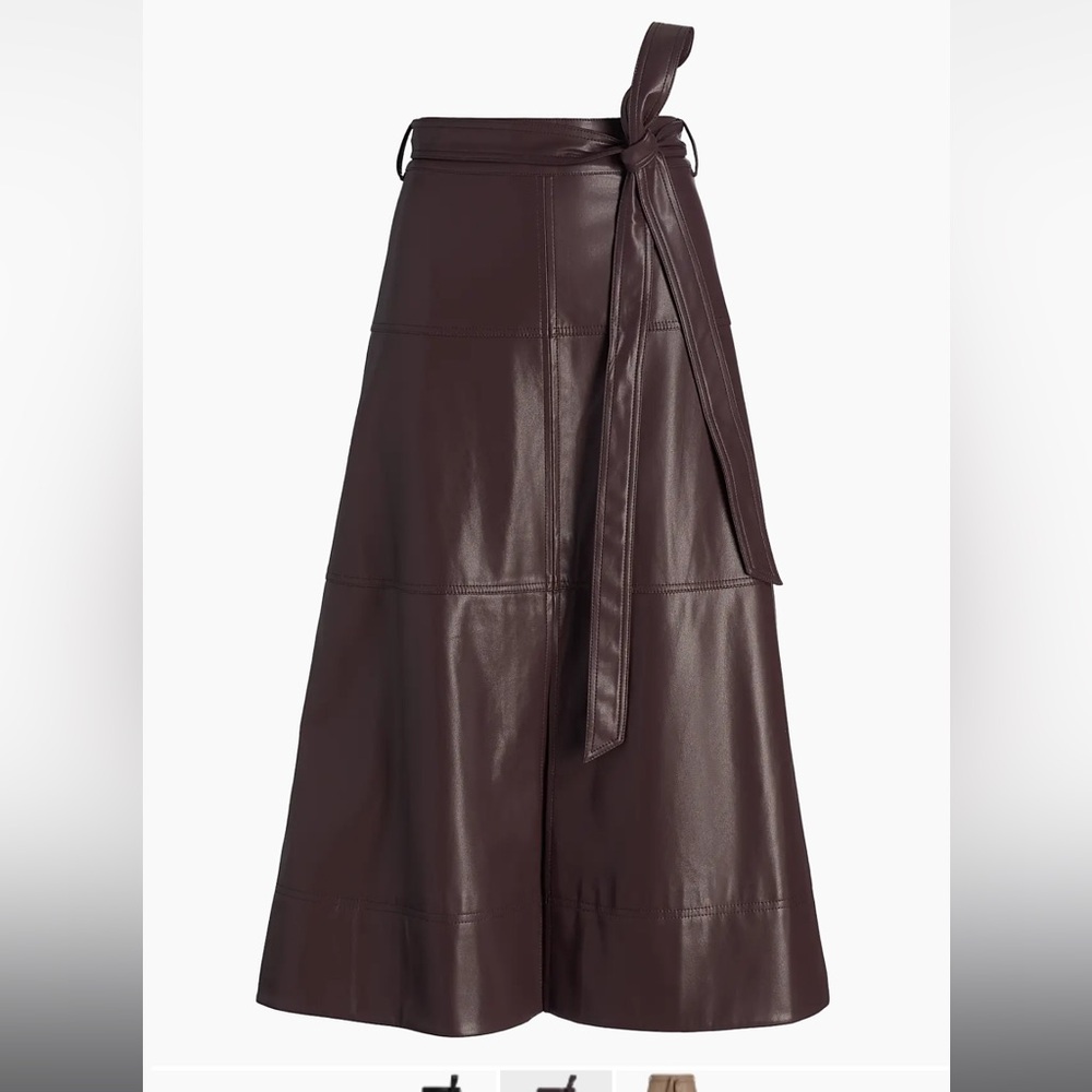Tanya Taylor Hudley Faux-Leather Midi-Skirt